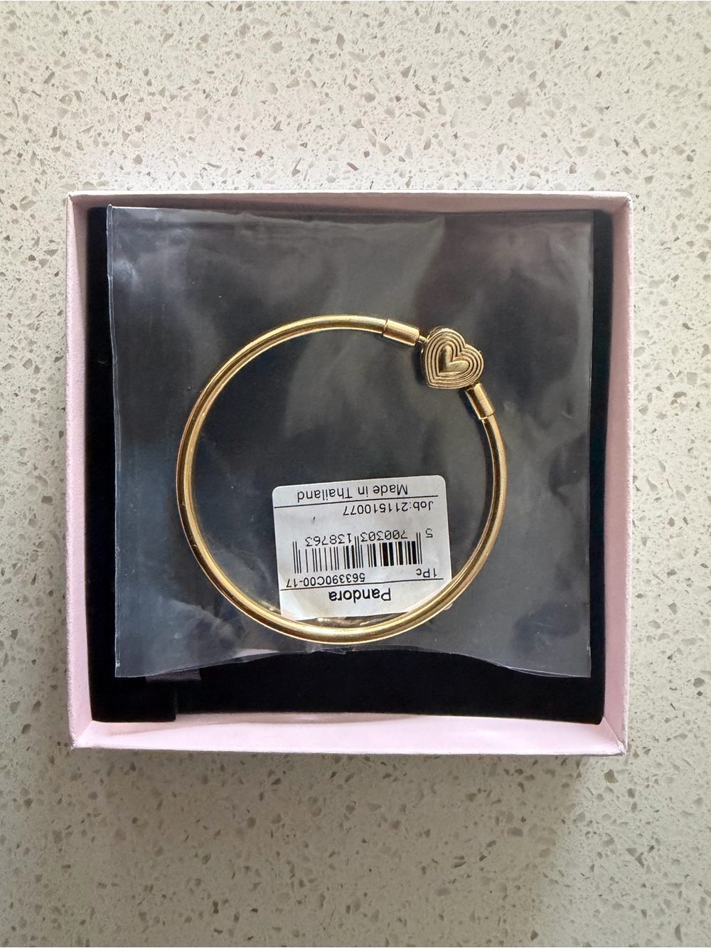 Pandora Gold Heart Bangle Bracelet